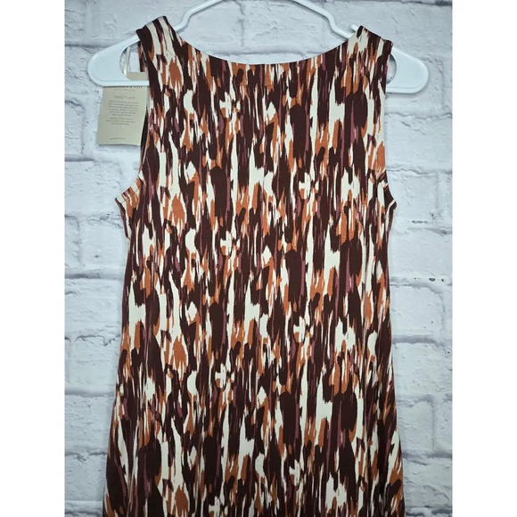 Garnet hill Geometric abstract print knee length sleeveless cotton dress XS - Picture 5 of 8